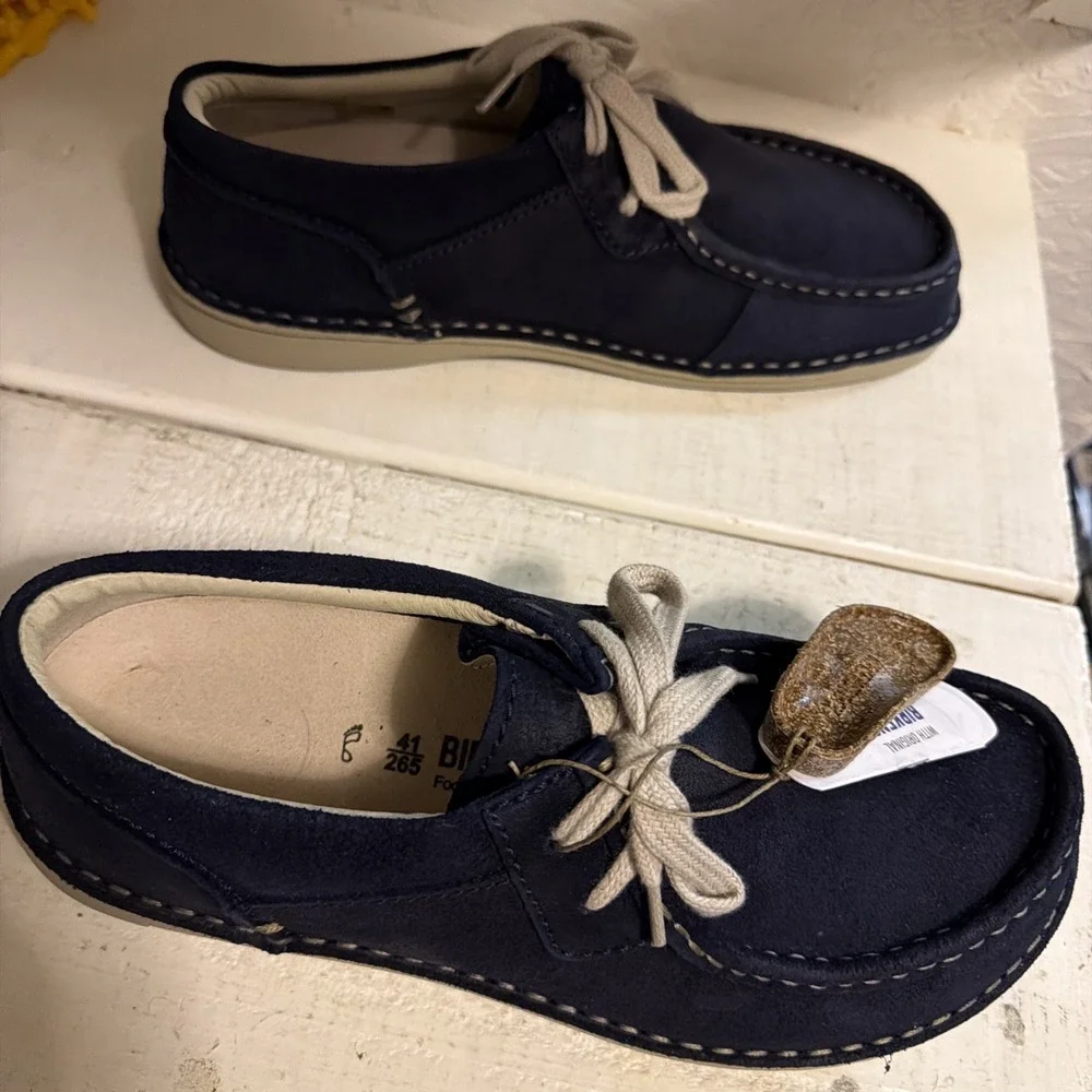 Birkenstock Men's Pasadena Suede Leather Loafers NEW Dark Blue EU 41 W10 M8